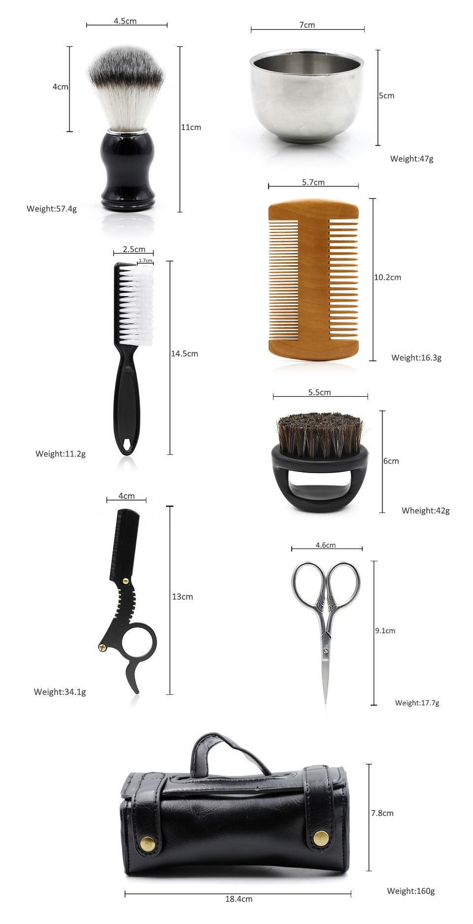 Mustache and Beard Grooming Tools 7 pcs/Set